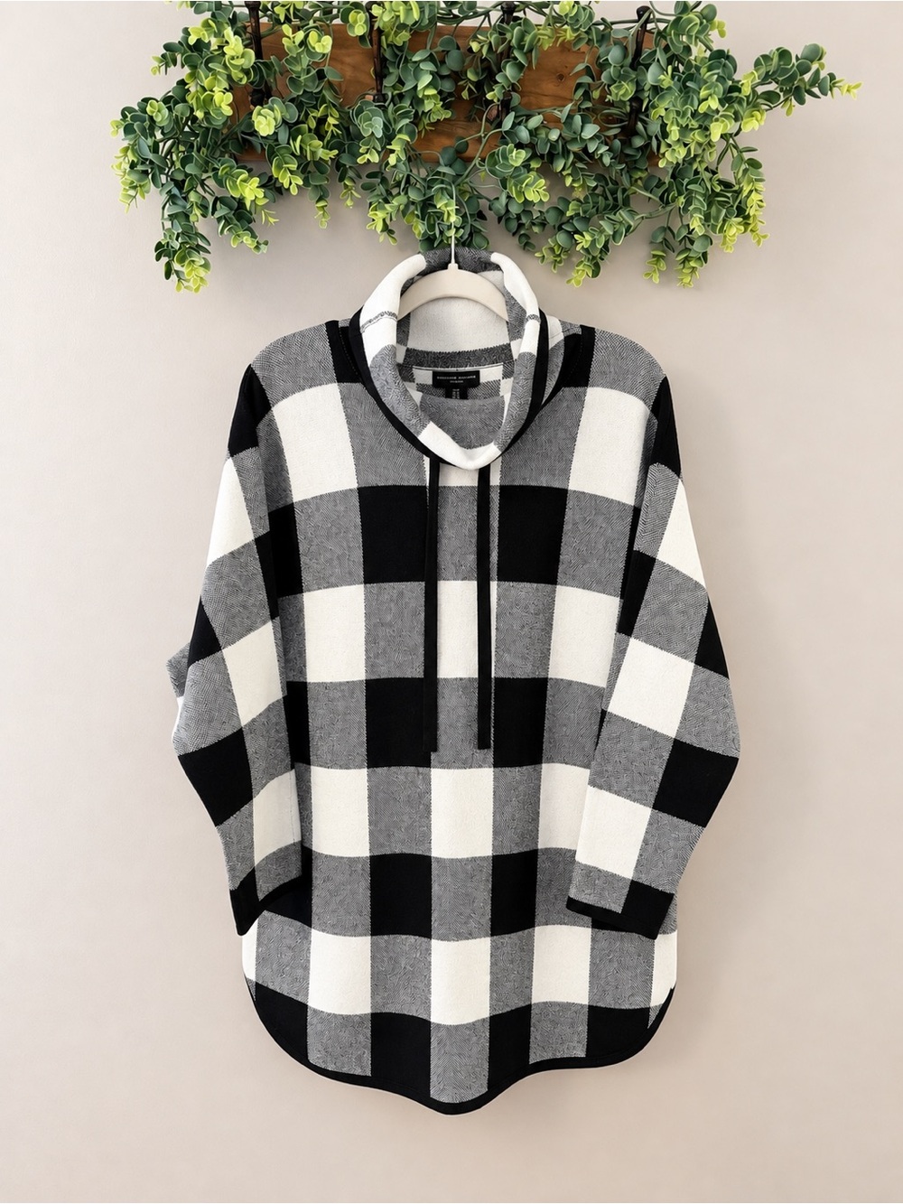 Adrienne Vittadini Buffalo Plaid Cowl Neck Tunic 1X